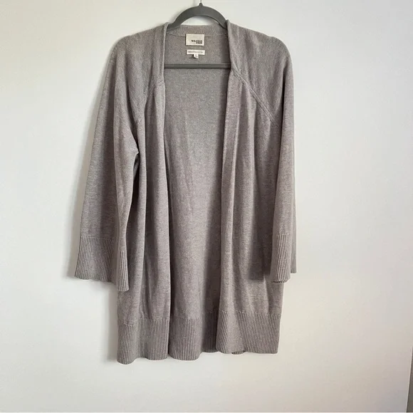 Aritzia Wilfred Free Merino Wool Cotton Open Front Cardigan Neutral Size Small - Picture 1 of 6